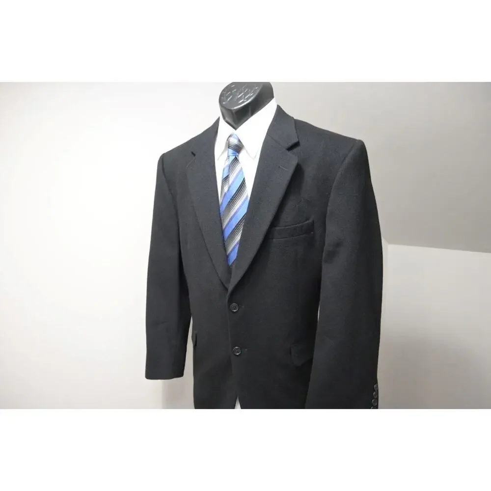 Jos A Bank Blazer Camelhair Black 2‎ Button Sports Jacket Mens Size 42 S